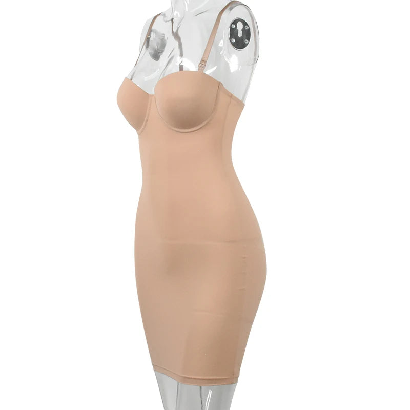 Becirzet Strap White Dress Underwear Women Mesh Control Slips Dresses Party Underwire Underskirt Tube Mini Short Underdress XXL