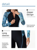 Women Swimsuit With Sleeve Female One-Piece Bathing Suit Summer Beachwear Swimming Costume Woman Full Swimwear Surfing Suit