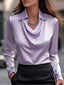 Women Fashion Solid Color Shirt Collar Blouse Tops 2025 Spring Autumn Casual Long Sleeve Office Shirt Elegant Top Female Blouses