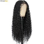 Donghou 24Inch Lace Front Boho Braided Wigs for Women Knotless Braid Wig Natural Hairline Box Braid wigs Premium Lightweight Wig