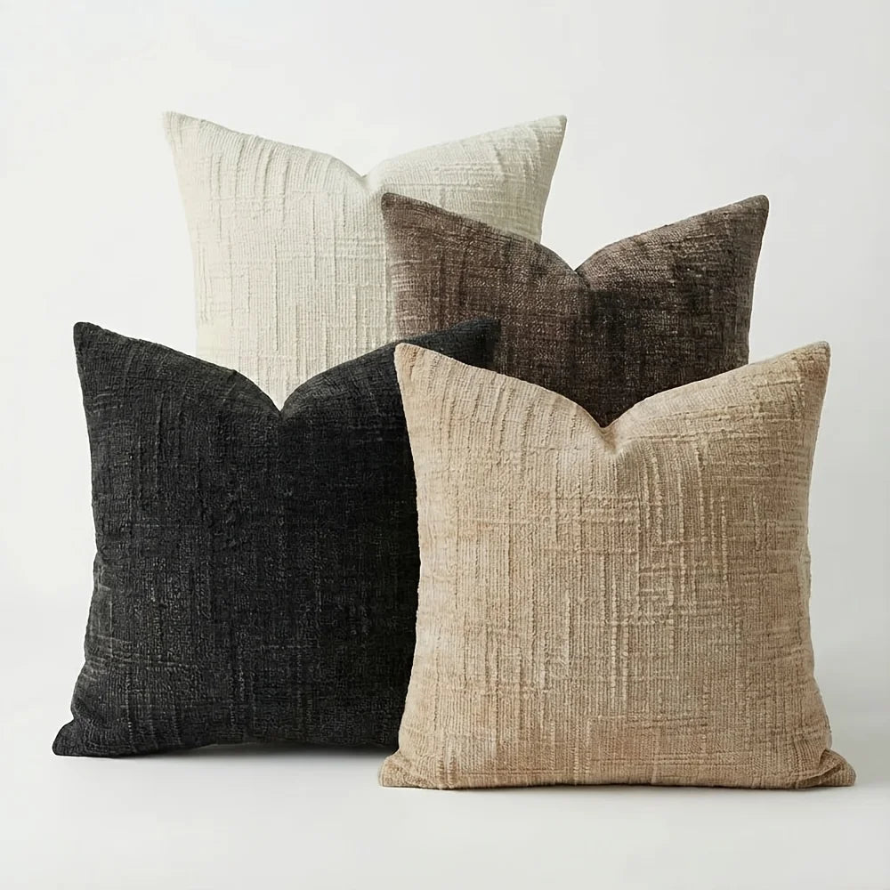 1Pcs Boho Soft Chenille Textured Home Decor Throw Pillow Covers 18x18in Farmhouse Cushion Covers for Spring Summer Fall Winter