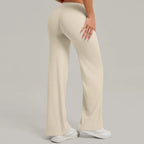 Women's New Pilates Straight Leg Yoga Pants Hip Lifting Tight Fitting Wide Leg Pants Outdoor Sports Running Casual Fitness Pants
