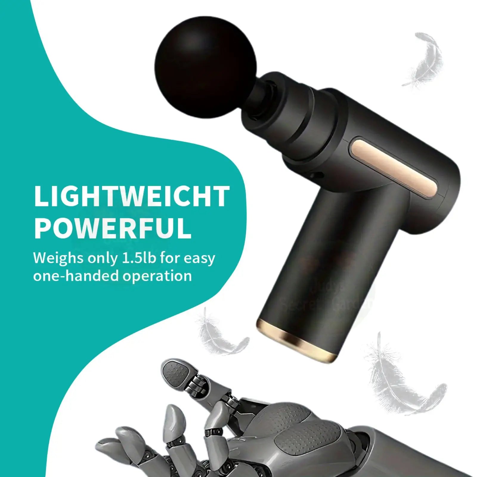 Mini Portable Handheld Fascia Gun USB Charging Percussion Massage Gun 6 Levels Intensity Noise Reduction Deep Muscle Pain Relief Vibration Massager for Body Neck Back Leg Fitness Slimming Men Women