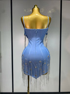 Women Sexy Backless Spaghetti Strap Bodycon Sleeveless Bandage Dress 2025 Elegant Prom Gown Club Evening Party Birthday Dresses