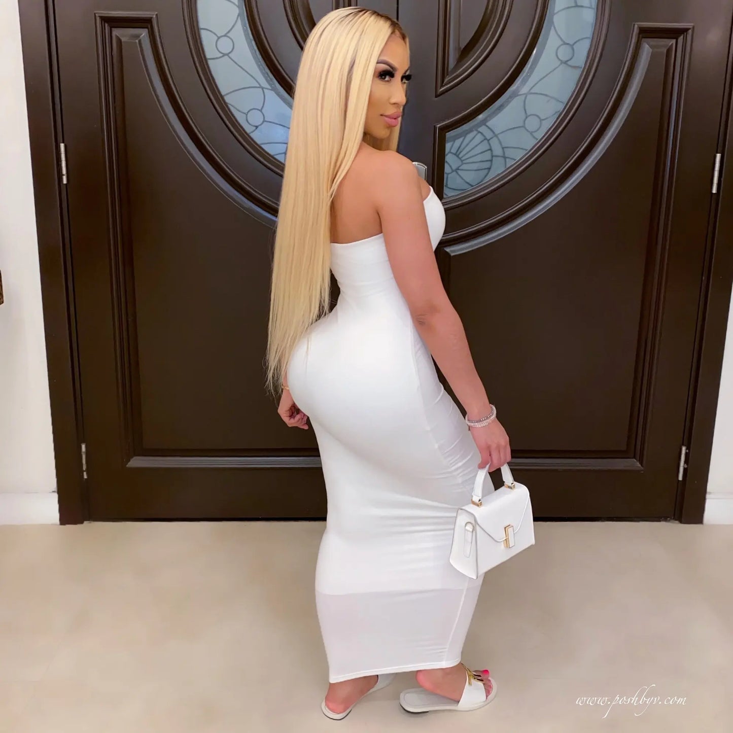 Summer Women's Sexy Sleeveless Chest Wrapped Long Beach Dress