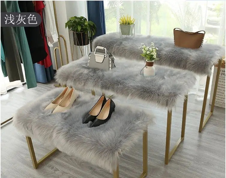 Korean Style Long Hair Cushion Window Decoration Plush Bag Clothing Plush Decorating Shelf Display Cabinet Makeup Table Mats