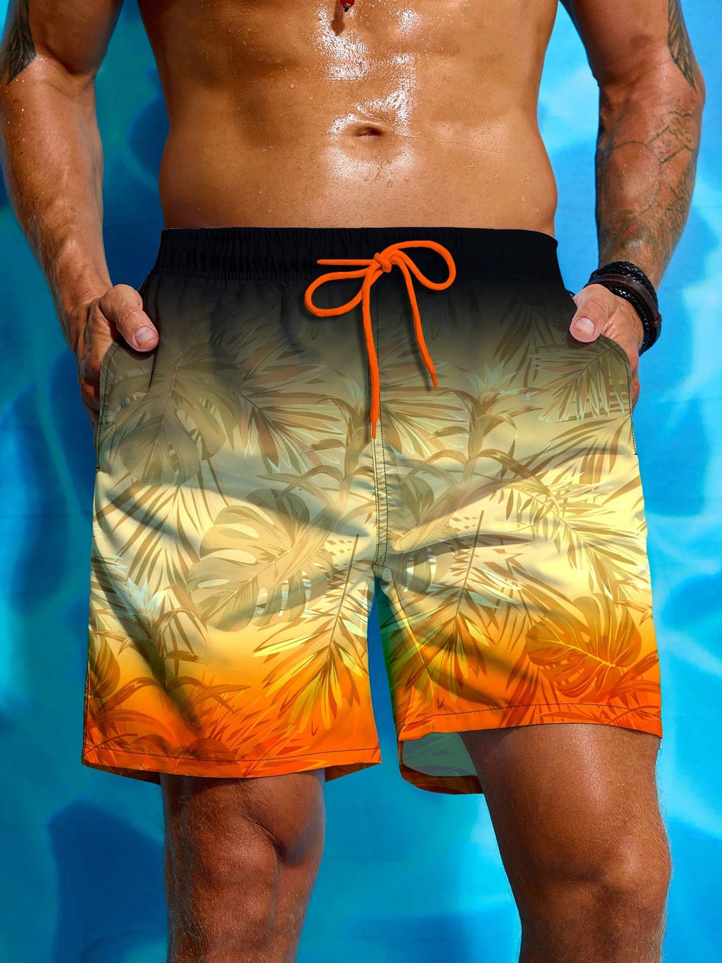 Tropical Plants 3D Print Board Shorts Men Oversized Surfing Drawstring Beach Sports Pants Swimwear Swimsuits Trunks Kid Clothing