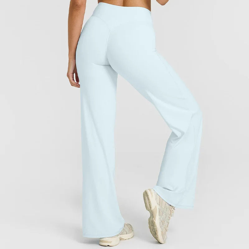 NCLAGEN Straight-Leg Pants Ultra Soft Butter Fabric Women's Mid-Waist Yoga Pants GYM Naked Feel Pilates Running Sport Trousers