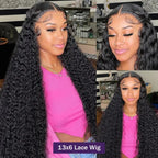 40Inch Deep Curly 13X6 HD Transparent Lace Front Human Wigs Brazilian Human Hair Wigs Water Curly Wave Frontal Wigs Pre Plucked