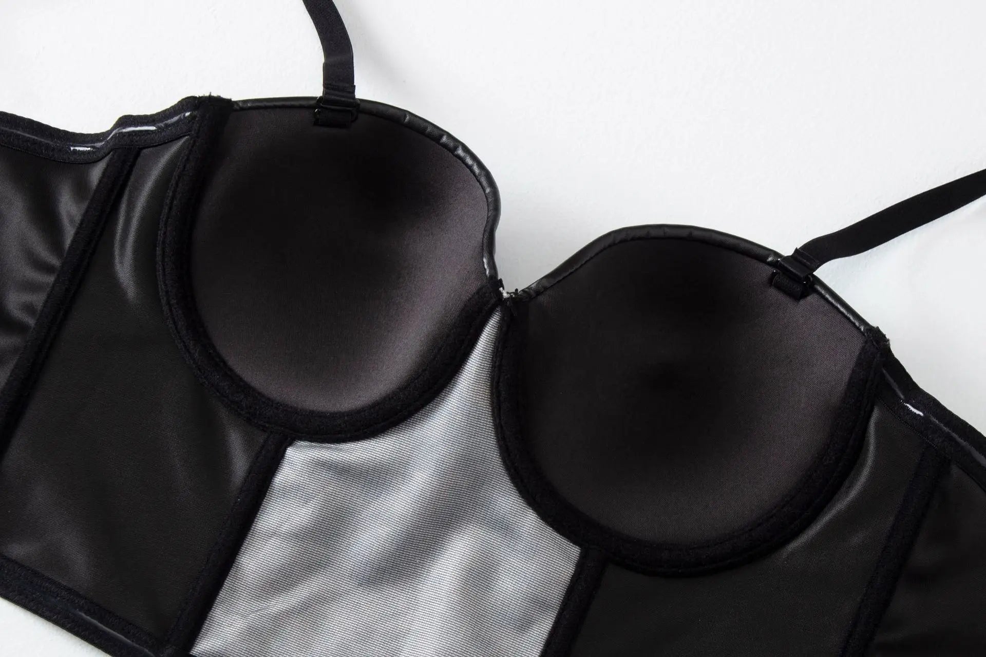 Stylish Wowen PU Leather Corset Imitation Leather Festival Clothing Bustier Lady Cropped Top Girls Punk Rock Club Party Camis