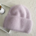 Women Winter Hat Real Rabbit Fur Winter Hats For Women Fashion Warm Beanie Hats Women Solid Adult Cover Head Cap