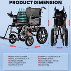 Miles Cruise Range Electric Wheelchairs for Adults,Lightweight Foldable Powered Wheelchair,Intelligent Motorized Wheelchairs fo