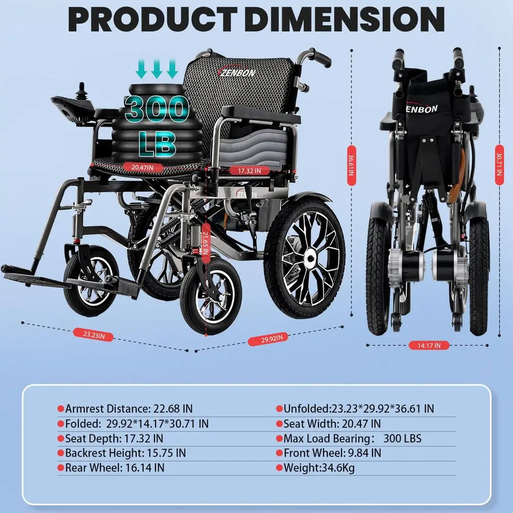 Miles Cruise Range Electric Wheelchairs for Adults,Lightweight Foldable Powered Wheelchair,Intelligent Motorized Wheelchairs fo
