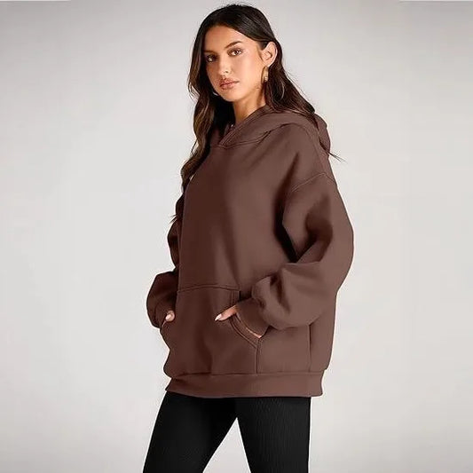 2026 Autumn and Winter New Cross border Leisure Fashion Sports Solid Color Women's Loose and Comfortable Hoodie Hoodie Hoodie