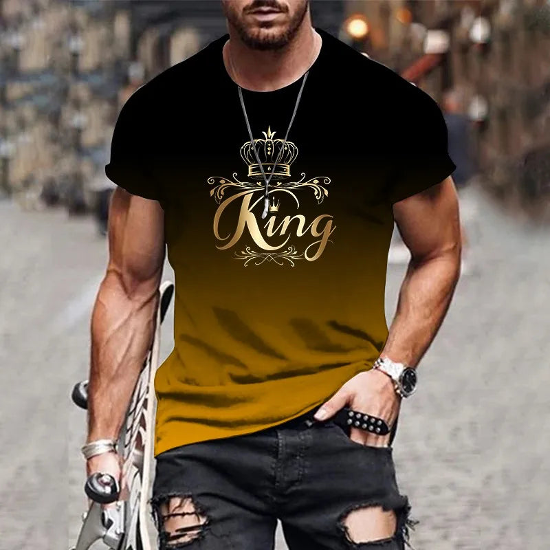 New Summer Hot Sale 3D Men's Gradient T-Shirt Harajuku Designer Casual Short Sleeve Tops T-Shirt Oversized Men's Clothing Main image