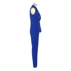 Business OL Work Wear Two Piece Pant Suits for Women Set Elegant Sleeveless Blazer Top + Pencil Pants Office Lady Matching Sets
