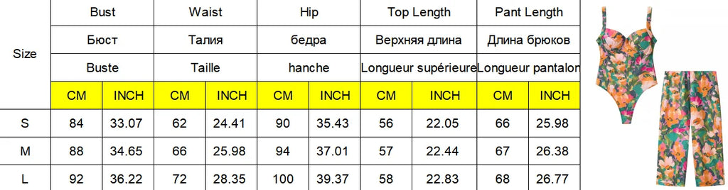 Floral Print Sexy Bodysuit Pant Set Hot Girl Sweetheart Backless Spaghetti Straps Top Elastic Waist Capri Pants Lady Outfit