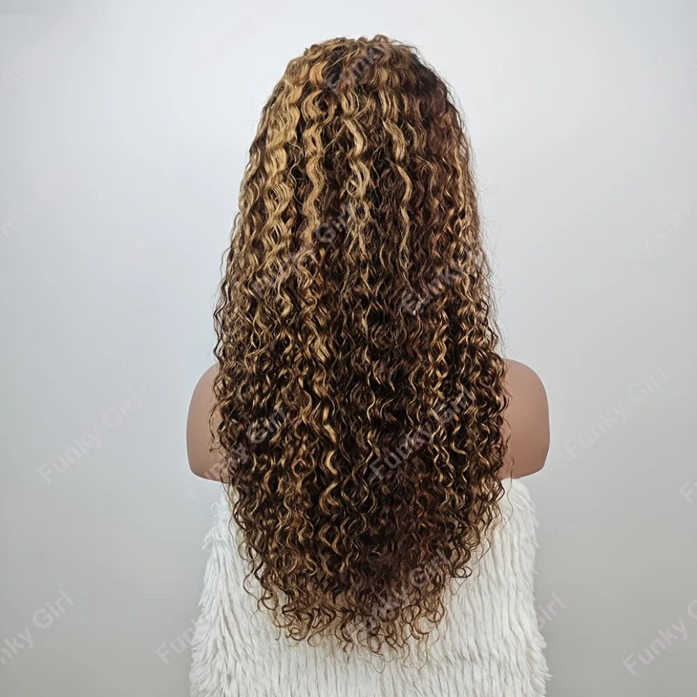 250% Density 427 Highlight Deep Wave Lace Front Wig Human Hair 13x6 13x4 HD Lace Frontal Wig Colored Ombre 100% Brazilian Wigs