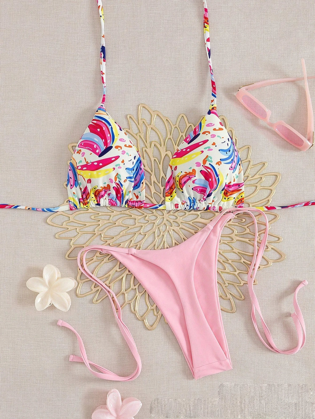 Bikini Print Swimsuit Beach Sexy Ladies Swimwear Seaside Vacation