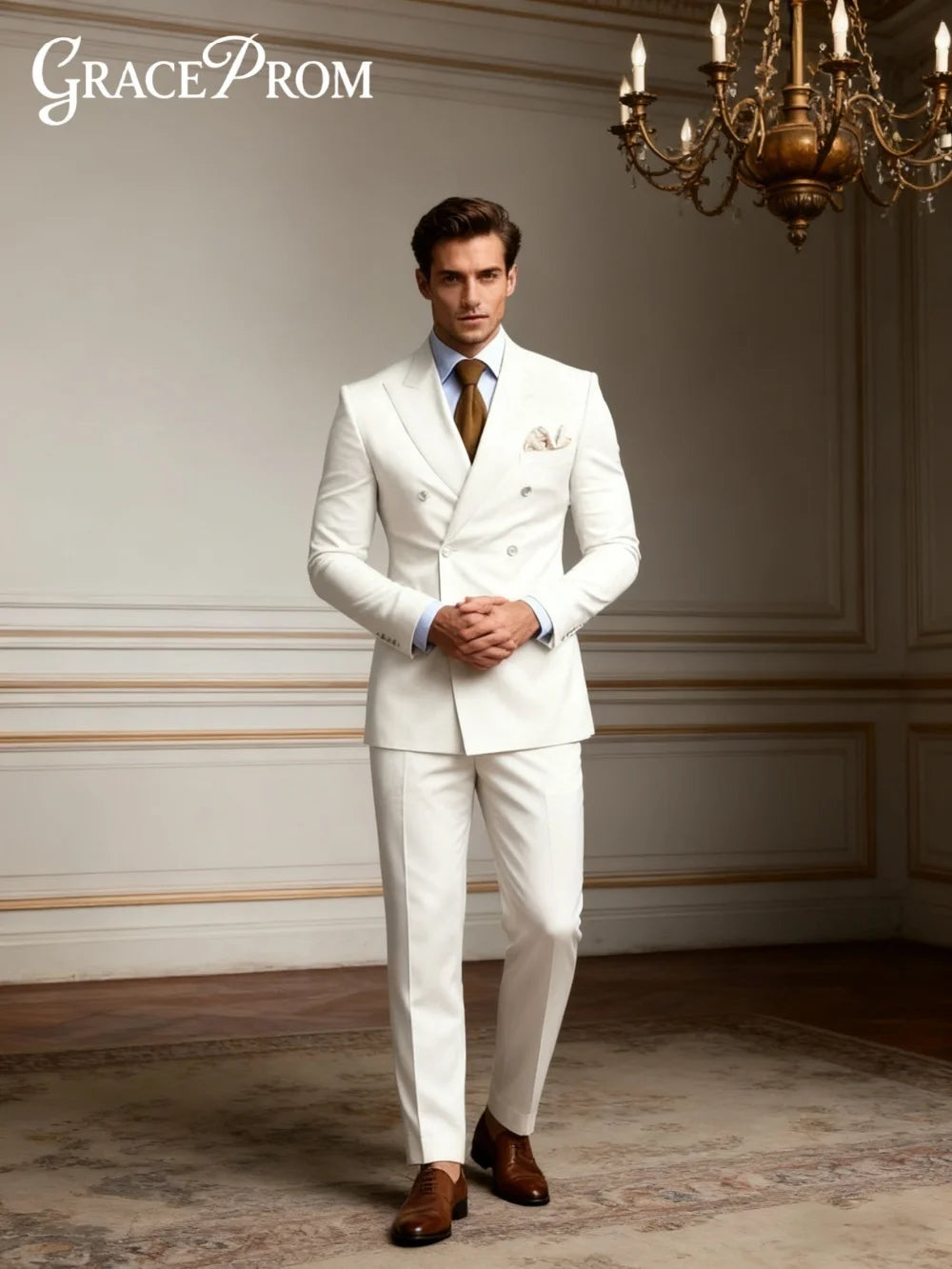 Fashionable Single-Breasted Men's Suit Set For Wedding Formal Business 2PCS Men's Suit Set Including Jacket Vest Pants Customize