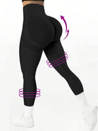 CZGUKE Seamless Women's High Waist Yoga Pants Tight Waist Hip Lifting Elastic Tight Solid Color Wide Waist Sports leggings