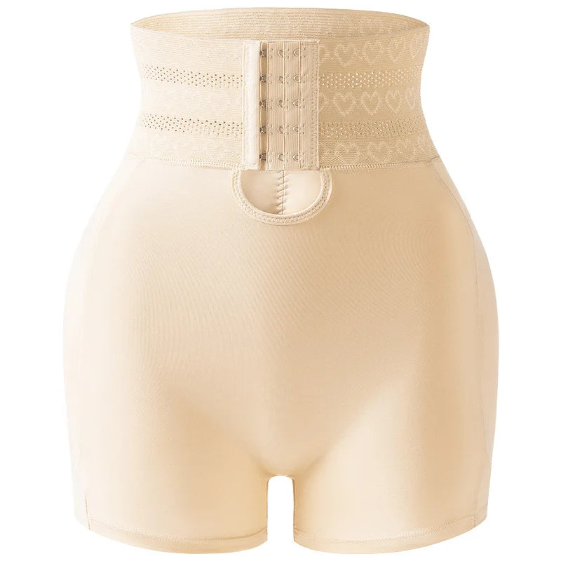 Women's Padded Butt Lifter Body Shaper with 4 Sponge Pads Tummy Control Shapewear Panties with Waist Cincher and Hook Closure