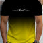 Alphabet Print Gradient Crew Neck Short Sleeve T-shirt For Men, Casual Summer T-Shirt For Daily Wear And Vacation Resorts