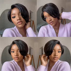 Straight Pixie Cut Wig Short Bob Wigs 13x4 Lace Front Wigs Human Hair Pre Plucked Pixie Cut Wig Brazilian Human Hair 100%