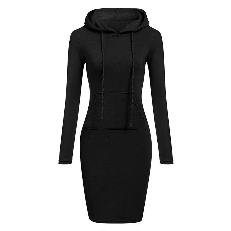 Autumn - Ready Ladies Hooded Dresses Blending Hoodie and Sweatshirt Elements for Fashionable Women's Wardrobe Secondary image