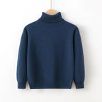 2026 Autumn Winter Children's Cotton Sweater Full Sleeve Turtleneck Knitwear Baby Boys Girls Clothing Warm Soft Jumper Pullovers