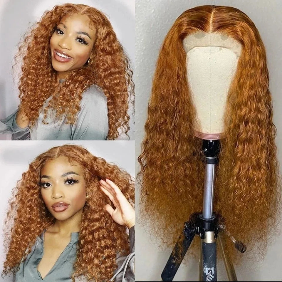 Rose Pink Small Curls Lace Front Wig 13x4 HD Deep Wave Frontal Wig for Women Synthetic Lace Frontal Wig Pre Plucked Daily