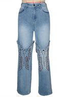 2025 & 2026 Summer Fashion Woman Vintage Embroidery Denim Trousers Casual High Waist Straight Leg Jeans Women Street Clothes Jean Pants