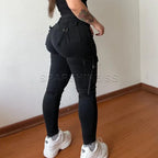 Vintage Streetwear Skinny Jeans Women Retro Y2K High Waist Jeans Casual Wash Cargo Pants Women Autumn Winter Legging Denim Pants