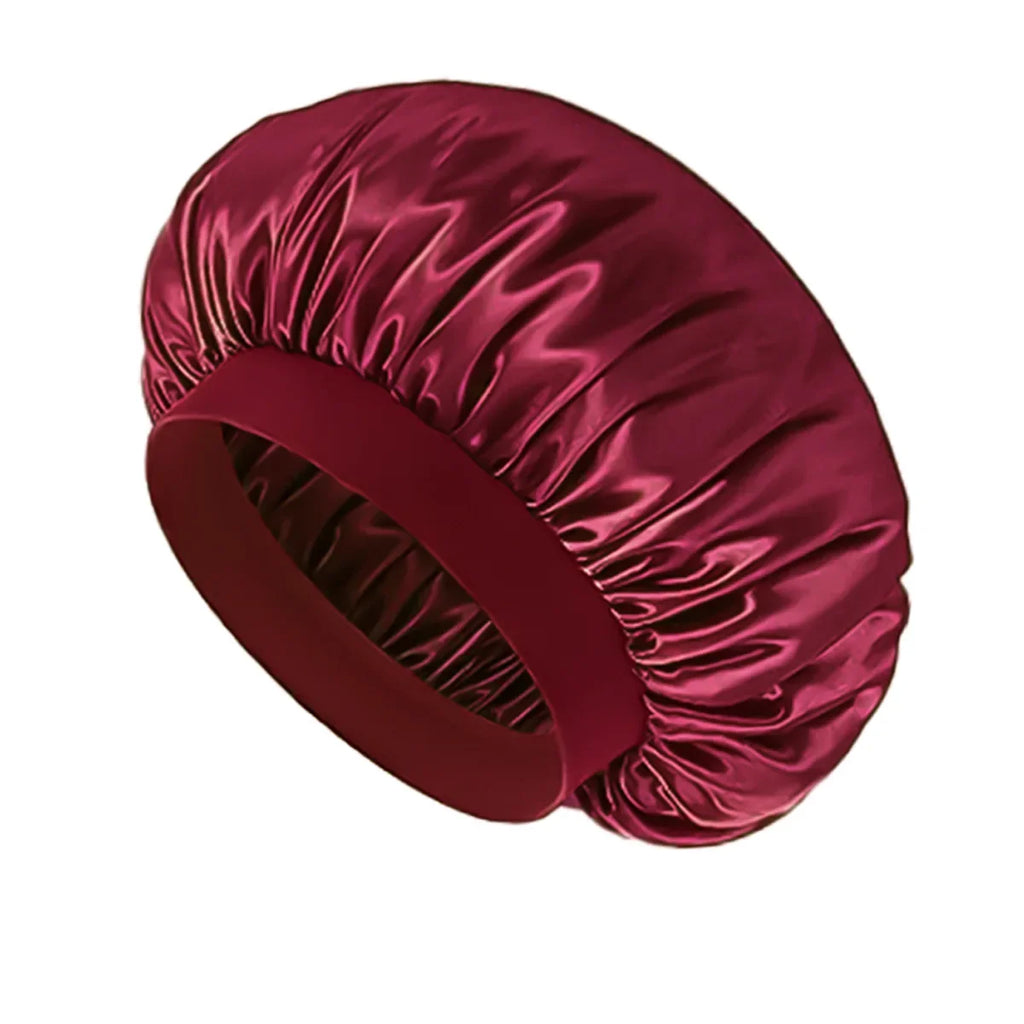 Baby Kids Satin Wide Band Sleeping Hat Beige Black White Pink Purple Bonnet Cap Turban Hat Wide Elastic Bands Night Sleep Cap