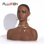 Mannequin Head For Wig African Dummy Head For Wig Doll Head With Anti Slip Hairnet Realistic Mannequin Head With Shoulders