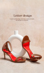 High heel sandals luxury brand 2025 summer new simple design wrap heel Girl