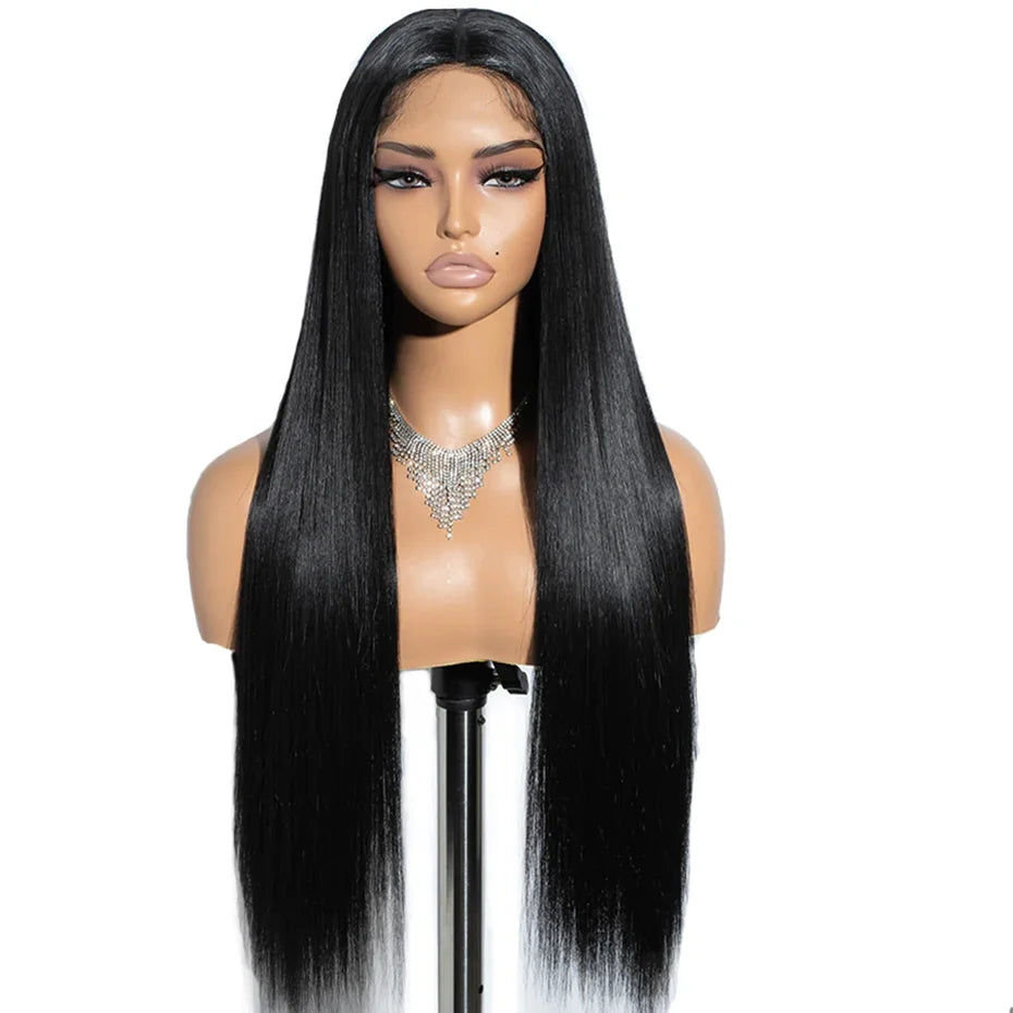 180 Density Straight HD Transparent 13x6 13x4 Lace Frontal Wig 360 Lace Front Wigs Human Hair Pre Plucked Brazilian Hair Bling Secondary image