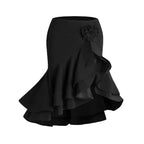 Latin Dance set Clothes Girls Long SLeeves Short Top Skirt Cha cha samba Performance Competition Dress Burgundy Black Dress Kids