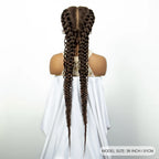 1B/30 Dark Brown Synthetic Lace Frontal Dutch Box Braided Wigs for Black Women Fishtail Braids Wigs with Baby Hair Cornrow Wigs