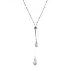 DOTIFI  Stainless Steel Pull Adjustable Water Drop Shape Tassel Charm Necklace Fashion Personality High-Grade Jewelry Gifts