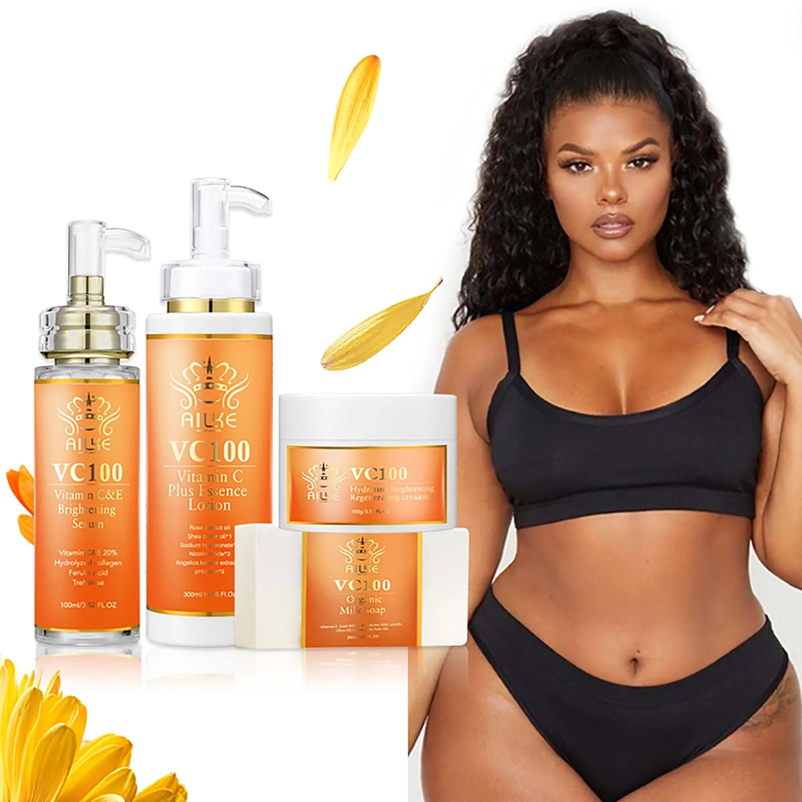 AILKE Vitamin C Whitening Set for Women, Reduce Dark Spots, Hyperpigmentation, Skin Moisturizer, With Collagen, Vitamin E Main image