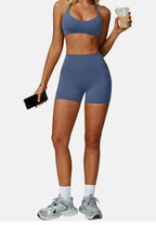 Sports Bra High  Support Women Gym Underwear Push-up Back Cross Yoga Crop Top Running Workout Fitness Pilates Solid Color
