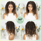 14Inch Full Lace Braided Wigs Synthetic Lace Frontal Twisted Braids Wigs with Baby Hair Knotless Box Braids Wig for Black Women