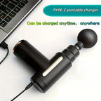 Mini Portable Handheld Fascia Gun USB Charging Percussion Massage Gun 6 Levels Intensity Noise Reduction Deep Muscle Pain Relief Vibration Massager for Body Neck Back Leg Fitness Slimming Men Women
