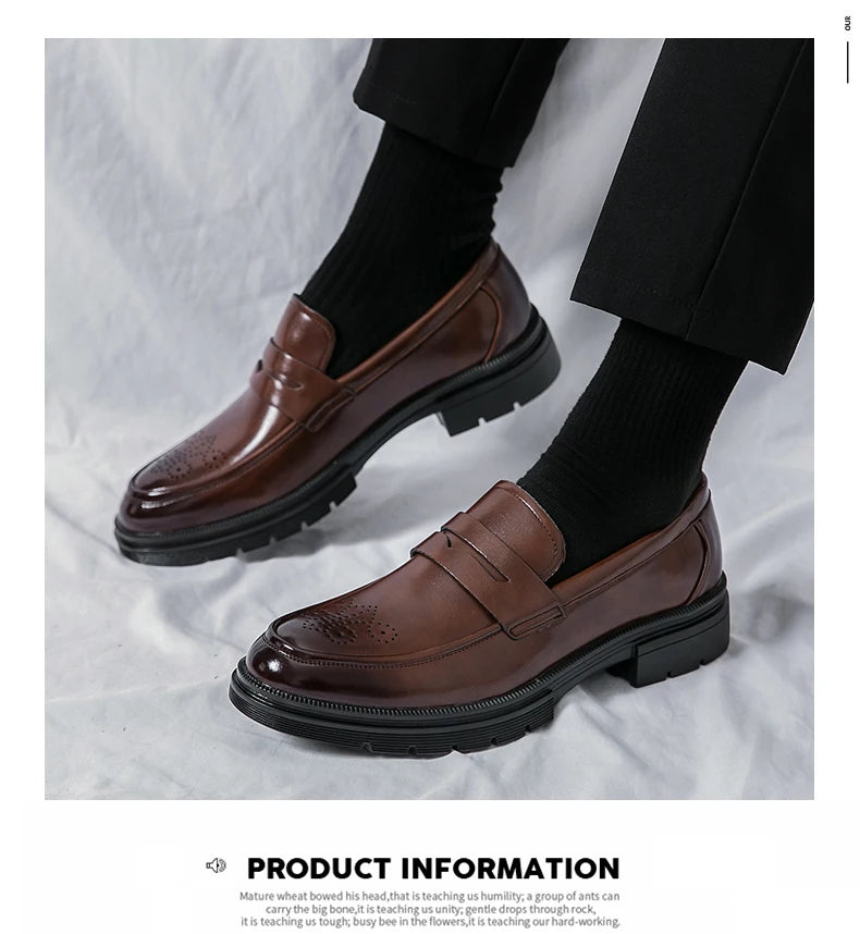 High Quality Dress Shoes Man Comfortable Business Social Leather Shoes For Man Casual Men's Italian Formal Shoes Man Loafers