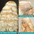 613 Hd Lace Frontal Wig 13x6 Body Wave Human Hair Wigs Brazilian 220 Density Pre Plucked Blonde transparent Lace Front Wig 30 In