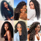 Natural Color Kinky Curly Crochet Hair Miracle Knots 100% Human Hair Soft Silky Bouncy Texture Full Head Extensions Luxury High End Hair
