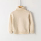2026 Autumn Winter Children's Cotton Sweater Full Sleeve Turtleneck Knitwear Baby Boys Girls Clothing Warm Soft Jumper Pullovers