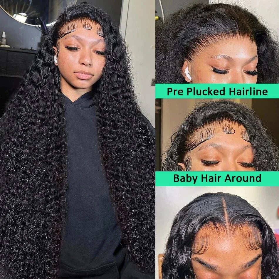 Curly Wig human hair lace frontal wig 13x6 HD lace 250 density deep wave Wig human hair 13x4 lace front Wigs for black women