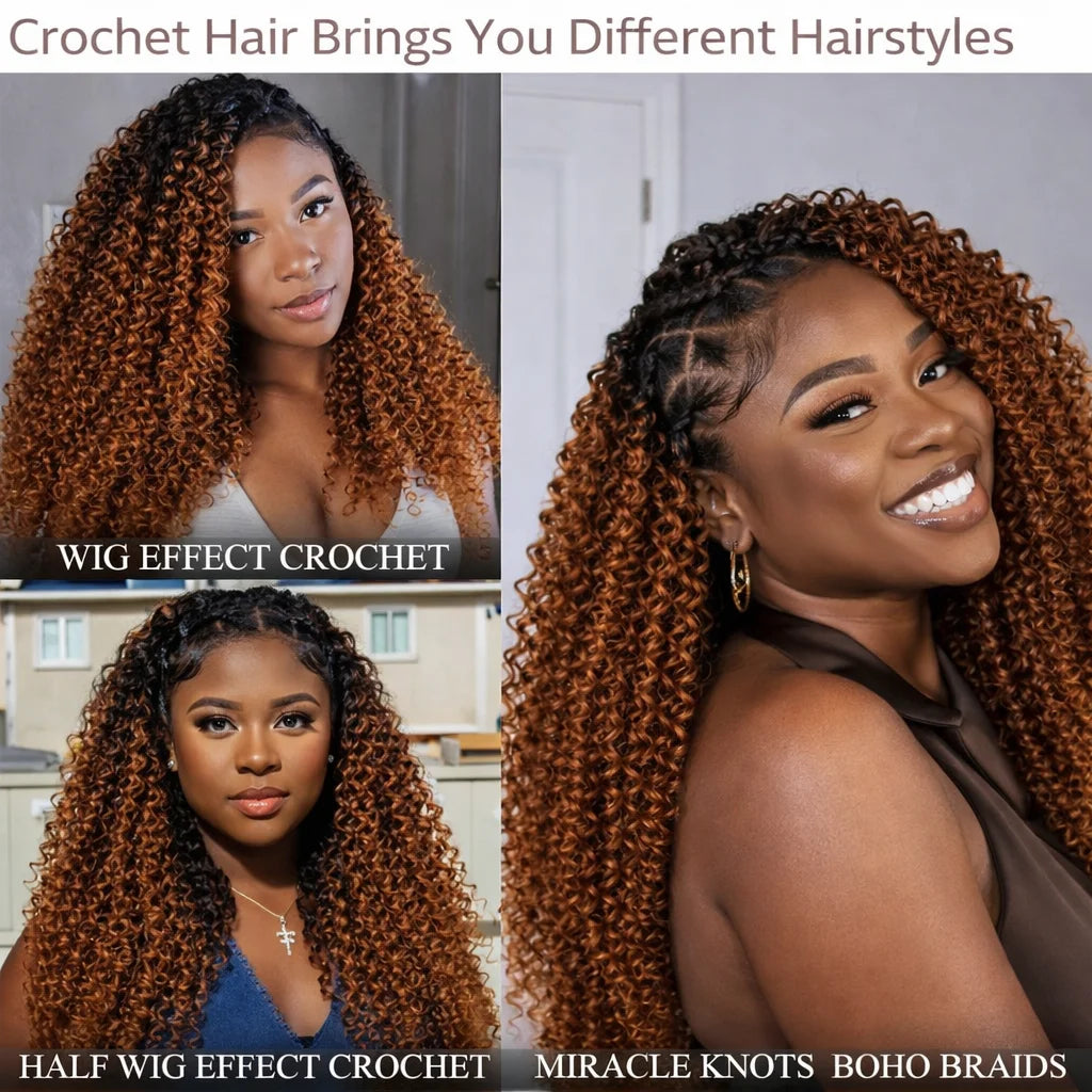 Pre Separated Kinky Curly Crochet Human Hair Extensions Knotless Miracle Knots TB30 Afro Kinky Feather Crochet Hair For Braids